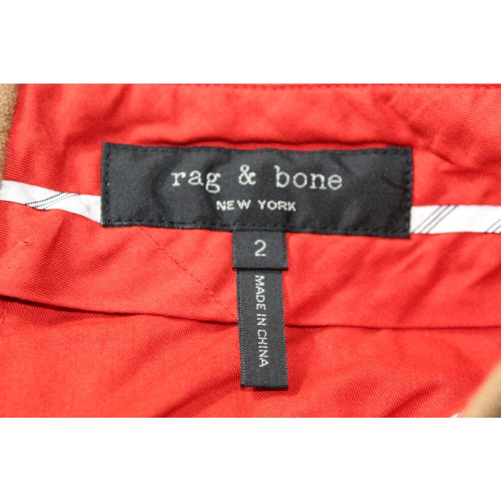 Rag & Bone stretch wool blend trousers pants camel cropped straight leg 2 crop - Picture 9 of 9